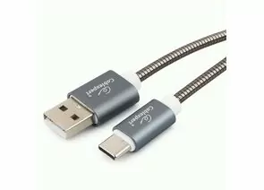711172 - Кабель USB(A)шт. - 2.0 type C шт. Cablexpert, серия Gold, 1м, титан, BL (1)