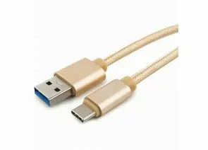 711190 - Кабель USB(A)шт. - 3.0 type C шт. Cablexpert серия Platinum, 1м, золотой, нейлон, BL (1)