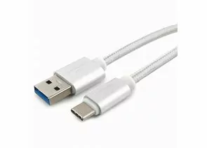 711194 - Кабель USB(A)шт. - 3.0 type C шт. Cablexpert серия Platinum, 1м, серебро, нейлон, BL (1)