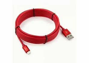 711218 - Кабель USB(A)шт. - 8pin шт. для iPhone5/6/7/8/X, IPod, IPad Cablexpert серия Silver, 3м, красный, BL (1)