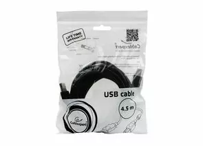 711315 - Кабель USB(A)шт. 2.0 - USB (B)шт. Pro Cablexpert, 4.5м, экран, феррит.кольцо, черный, пакет (1)