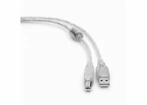 711316 - Кабель USB(A)шт. 2.0 - USB (B)шт. Pro Cablexpert, 0,75м, экран, феррит.кольцо, прозрачный (1)