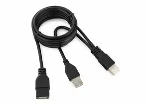 711330 - Кабель удлинитель USB(A)гн. 2.0 - USB(A)шт. Pro Cablexpert 2xAM/AF, 1.8м, экран, черный, пакет (1)