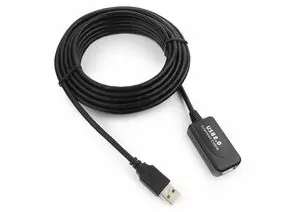 711346 - Кабель удлинитель USB(A)гн. 2.0 - USB(A)шт. активный Cablexpert AM/AF, 4.8м, черный, пакет (1)