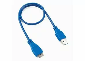 711347 - Кабель USB(A)гн. 2.0 - microUSB 9-конт. Pro Cablexpert, AM/microBM 9P, 50см, экран, синий (1)