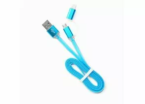 711354 - Кабель USB(A)шт. - microUSB 2.0+8 pin шт. Cablexpert, AM/microBM 5P - iPhone lightning, 1м, голубой (1)