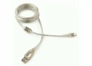 711370 - Кабель USB(A)шт. 2.0 - microUSBшт. Cablexpert, AM/microBM, 1,8м, экран, феррит.кольцо, прозрачны (1)