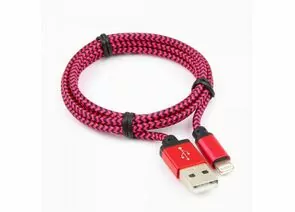 711390 - Кабель USB(A)шт. 2.0 - 8pin шт. Cablexpert, AM/Lightning 8P, 1м, нейлон, алюминиевые разъем, фиолет (1)