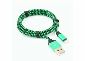 711391 - Кабель USB(A)шт. 2.0 - 8pin шт. Cablexpert, AM/Lightning 8P, 1м, нейлон, алюминиевые разъем, зеленый (1)