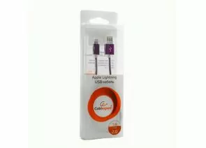 711403 - Кабель USB(A)шт. 2.0 - 8 pin шт. Cablexpert, AM/Lightning 8P, 1м, армир., разъемы фиолет. металлик (1)