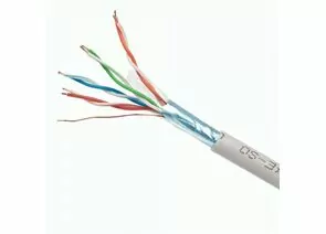 711461 - Cablexpert кабель FTP 4x2x0.48 мм, кат.5e, CCA, одножил., экран, 305 м, серый (1)