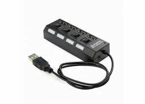 712147 - Разветвитель USB 2.0 Gembird UHB-U2P4-02 с подсветкой и выключателе м, 4 порта, блистер (1)