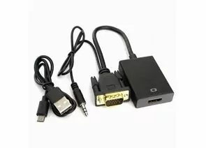 758867 - Переходник VGAшт. - HDMIгн. Cablexpert, 19M/15F, 0,15м, аудиовых Jack 3,5 (M), питан от USB (1)