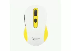 758966 - Мышь беспров. Gembird MUSW-221-Y, белый/жёлтый, 5кн.+колесо-кнопка, 800/1200/1600dpi, 2.4ГГц (1)