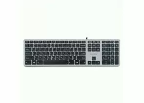 783795 - Клавиатура Gembird KB-8420, USB, сер., 109 кл., м/медиа, ножничный мех-зм, бесшум., каб. 1.5м, 18722 (1)