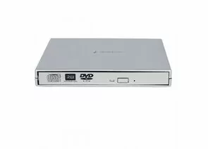 800312 - Внешний DVD-привод с интерфейсом USB 2.0 Gembird DVD-USB-02-SV пластик, серебро (1)