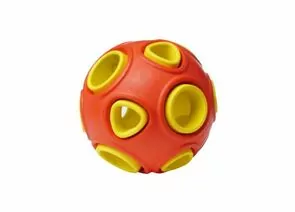 805740 - Игрушка для собак Мяч 7,5см красно-желтый каучук HOMEPET Y000284-01ALRY (1)