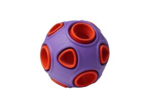 805742 - Игрушка для собак Мяч 7,5см двухцветный фиолетово-красный каучук HOMEPET Y000284-01ALPR (1)