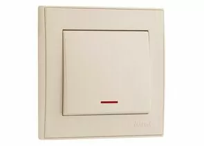 645631 - Lezard RAIN выкл. СУ 1 кл. жемчужно-бел. металлик, инд. (корпус PC) 703-3030-111 (1)
