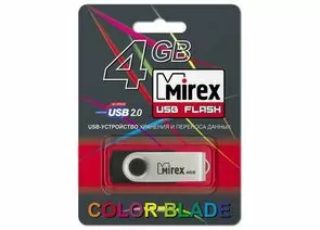 328767 - Флэш-диск USB 4Gb Mirex SWIVEL RUBBER (ecopack) black (1)