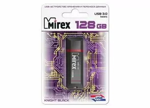 678798 - Флэш-диск USB 128GB 3.0 Mirex KNIGHT BLACK (блистер) (1)