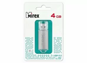 787388 - Флэш-диск USB 4 ГБ Mirex UNIT SILVER 4GB (ecopack) (1)