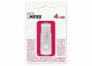 787389 - Флэш-диск USB 4 ГБ Mirex SWIVEL WHITE 4GB (ecopack) (1)