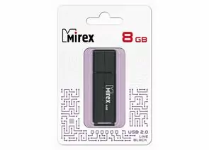 787401 - Флэш-диск USB 8 ГБ Mirex LINE BLACK 8GB (ecopack) (1)