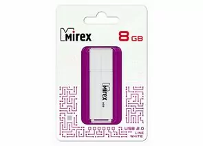 787402 - Флэш-диск USB 8 ГБ Mirex LINE WHITE 8GB (ecopack) (1)