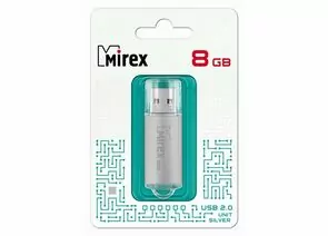 787403 - Флэш-диск USB 8 ГБ Mirex UNIT SILVER 8GB (ecopack) (1)