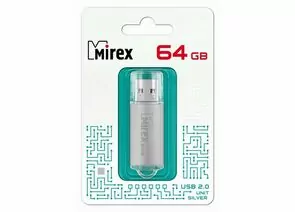 787460 - Флэш-диск USB 64 ГБ Mirex UNIT SILVER 64GB (ecopack) (1)