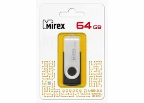 787461 - Флэш-диск USB 64 ГБ Mirex SWIVEL BLACK 64GB (ecopack) (1)