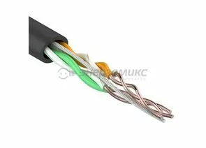 508710 - REXANT кабель витая пара U/UTP 2х2х24 AWG CAT5e CU, OUTDOOR, черный, 305м (цена за бухту) (1)