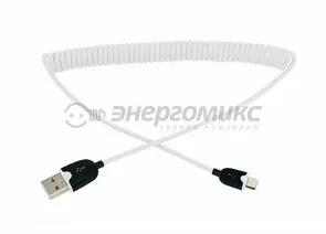 608050 - Кабель USB(A)шт. - microUSBшт.. витой 1,5М белый REXANT цена за шт (10!), 18-4301 (1)