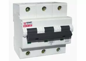 458080 - EKF Автоматический выключатель ВА47-125, 3P 80А (C) 15кА mcb47125-3-80C (1)