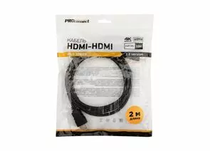 792627 - Кабель HDMI шт. - HDMI шт. 2.0, 2м, Gold, PROconnect, 17-6104-6 (1)