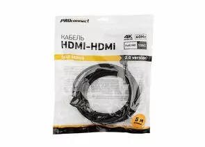 792629 - Кабель HDMI шт. - HDMI шт. 2.0, 5м, Gold, PROconnect, 17-6106-6 (1)
