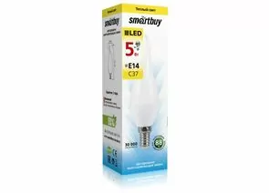 553540 - св/д Smartbuy свеча на ветру C37 E14 5W(350lm) 3000K матовая пластик SBL-C37Tip-05-30K-E14 (1)