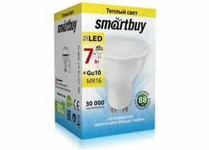 553585 - Лампа св/д Smartbuy GU10 7W(480lm) 3000K 57x50 пластик SBL-GU10-07-30K-N (1)