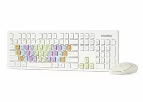 649734 - Комплект клавиатура+мышь с цветными клавишами Smartbuy 218346AG белый (SBC-218346AG-W) (1)