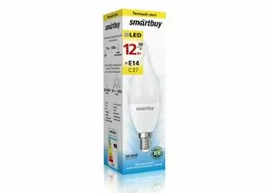 759123 - Smartbuy Свеча на ветру C37 E14 12W (960 lm) 3000К 3К 37х140 матовая пластик SBL-C37Can-12-30K-E14 (1)