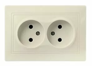 766521 - Smartbuy Венера роз. СУ 2-местная без заземления 10А бежевая,  (SBE-01i-10-S2-N-c) (1)