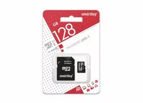792159 - Флэш-карта (памяти) micro SDXC Smartbuy 128GB Class 10 UHS-1, адаптером SD (SB128GBSDCL10-01) (1)