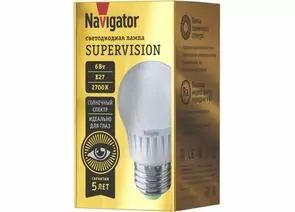 809540 - Navigator SUPERVISION шар G45 E27 6W(540lm) 2700K 2K 46х86 Ra97 NLL-G45-6-230-2.7K-E27-FR-SV (1)