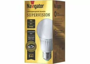 809544 - Navigator SUPERVISION ЛОН A60 E27 9W(810lm) 2700K 2K 60х108 Ra97 NLL-A60-9-230-2.7K-E27-FR-SV (1)