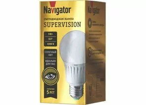 809545 - Navigator SUPERVISION ЛОН A60 E27 9W(900lm) 4000K 4K 60х108 матов. Ra97 NLL-A60-9-230-4K-E27-FR-SV (1)