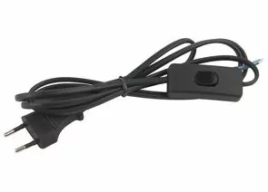 785890 - ЭРА шнур для бра с выкл. 2,5 А 1,8м (UX-ШВВП 2х0,5 черный) (РФ) 4807 (1)