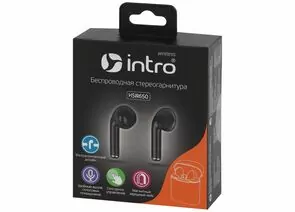806818 - Intro Наушники HSW650 вкладыши сенсорные с зар. кейсом, Bluetooth-гарнитура, черные (1)