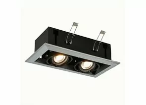 791576 - ST LUCE св-к встр. 2x50W GU10 245x126x70 Черный/Серебристый ST250.148.02 (1)