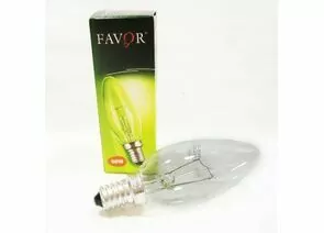 427106 - Лампа накаливания Favor B36 E14 60W свеча прозрачная (Калашников) (1)